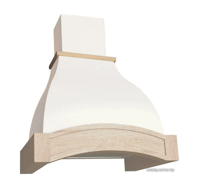 Вытяжка Elikor Аркада 60П-650-П3Г (Белый муар/Дуб неокрашенный)